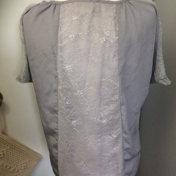 MM Couture Gray Lace V Neck Blouse Miss Me Sz S - Picture 3 of 8